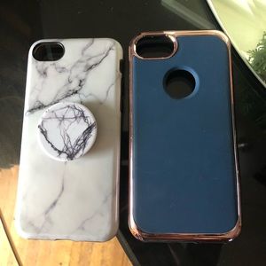 TWO iPhone 7 case (one has matching pop socket)